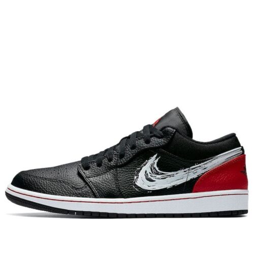 Jordan 1 Low ‘Brushstroke Swoosh – Black Red’ DA4659-001