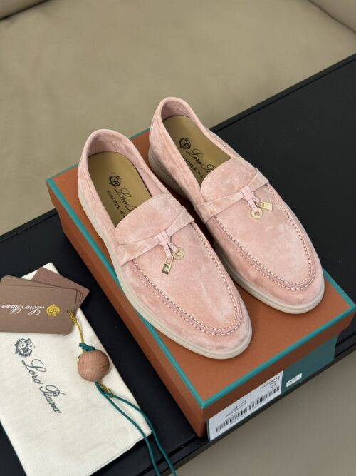 Loro Piana Classic Walk Loafers-Pink