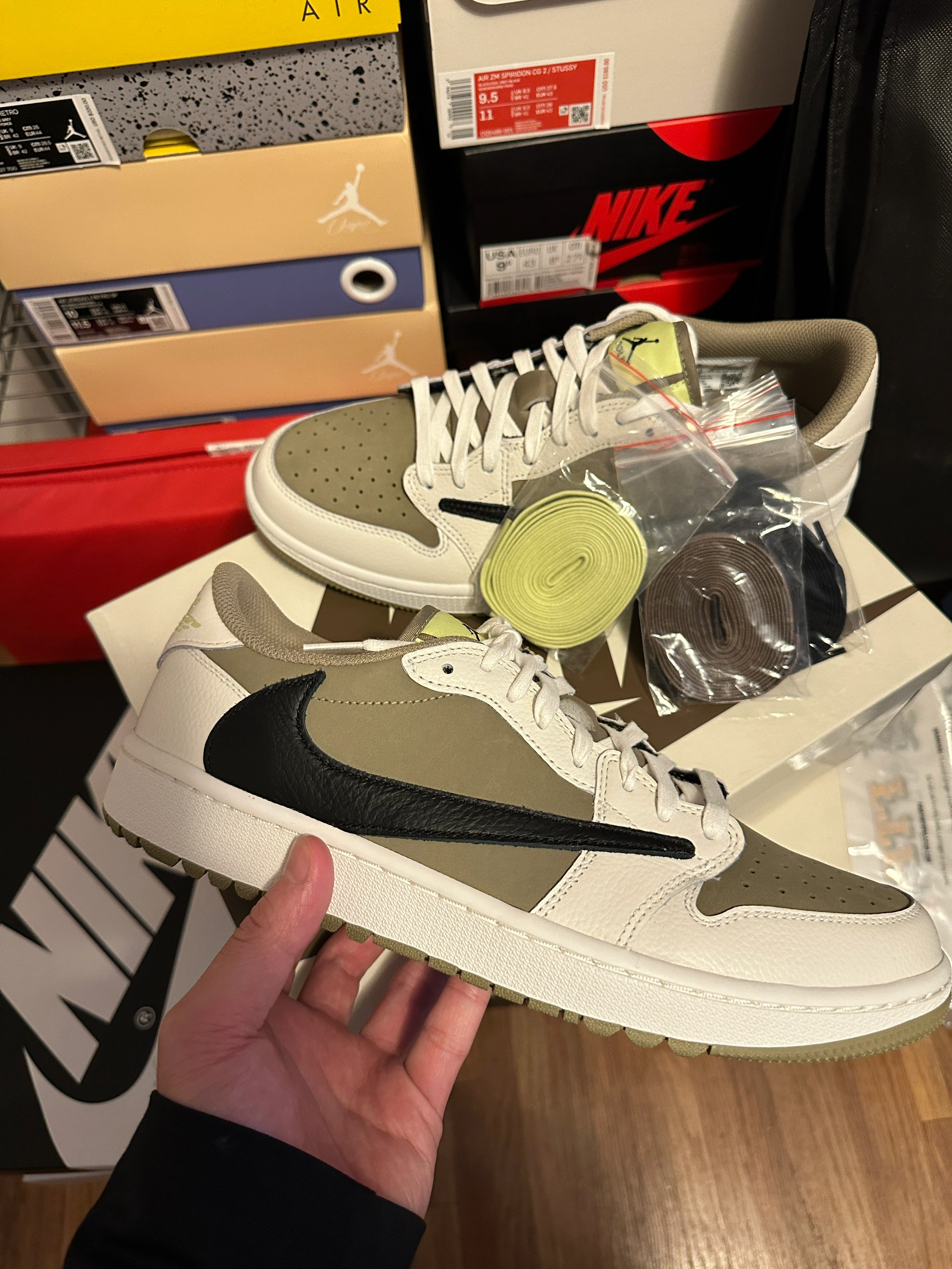 Travis Scott X Air Jordan 1 Low Golf “Olive” photo review