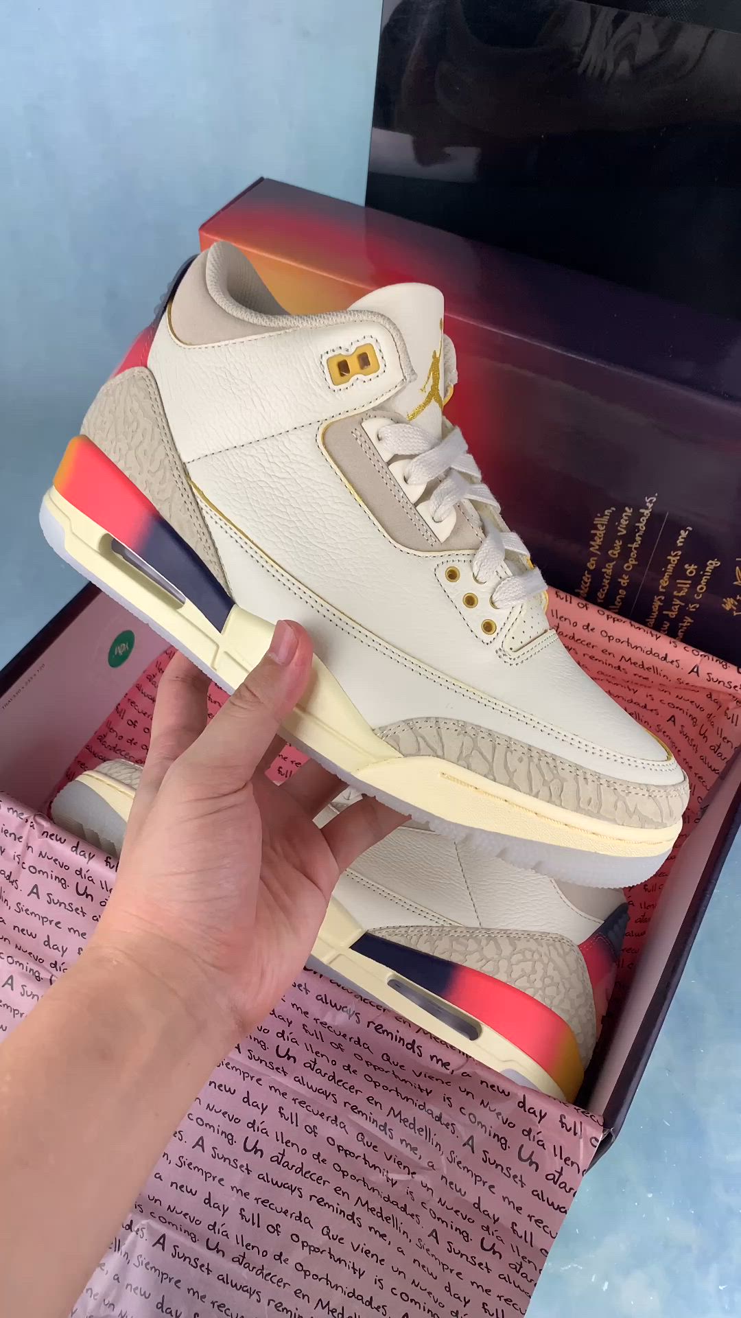 J Balvin X Air Jordan 3 Medellín Sunset photo review